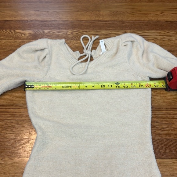 Anthropologie Daily Practice Cream puff Short Sleeve Sweater Mini DRESS Soft XS - Picture 10 of 11